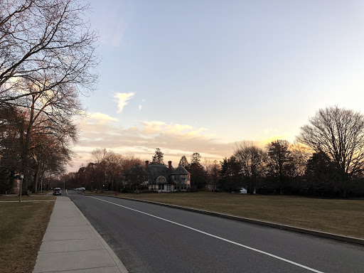 A view of the Office of Admission at sunset